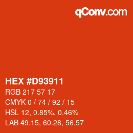Color code: HEX #D93911 | qconv.com