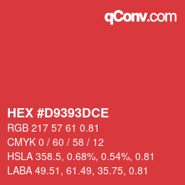 Farbcode: HEX #D9393DCE | qconv.com