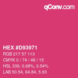 Farbcode: HEX #D93971 | qconv.com