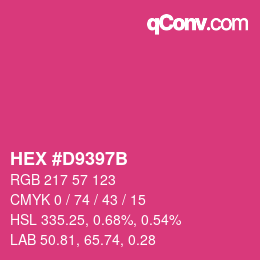 Color code: HEX #D9397B | qconv.com