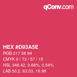カラーコード: HEX #D93A5E | qconv.com