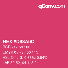 Color code: HEX #D93A6C | qconv.com