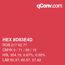 Color code: HEX #D93E4D | qconv.com