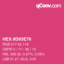 颜色代码: HEX #D93E76 | qconv.com