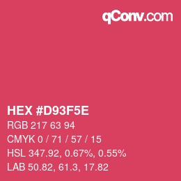 Color code: HEX #D93F5E | qconv.com