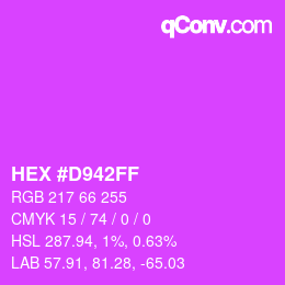 Color code: HEX #D942FF | qconv.com