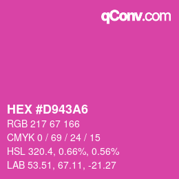 カラーコード: HEX #D943A6 | qconv.com