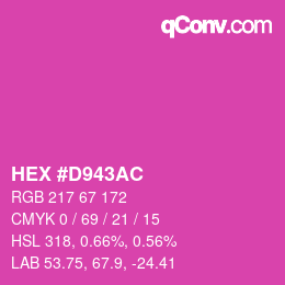 Color code: HEX #D943AC | qconv.com