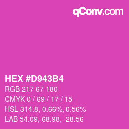 カラーコード: HEX #D943B4 | qconv.com