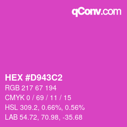 カラーコード: HEX #D943C2 | qconv.com