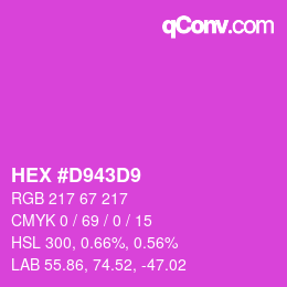 Color code: HEX #D943D9 | qconv.com