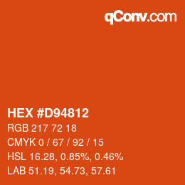 颜色代码: HEX #D94812 | qconv.com
