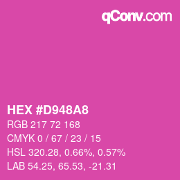 カラーコード: HEX #D948A8 | qconv.com