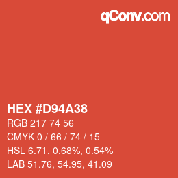 Farbcode: HEX #D94A38 | qconv.com