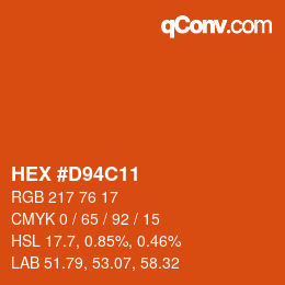 颜色代码: HEX #D94C11 | qconv.com