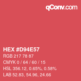 カラーコード: HEX #D94E57 | qconv.com