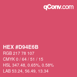Color code: HEX #D94E6B | qconv.com