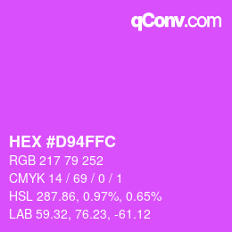 Color code: HEX #D94FFC | qconv.com