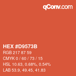 Color code: HEX #D9573B | qconv.com