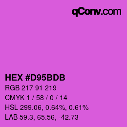 Color code: HEX #D95BDB | qconv.com