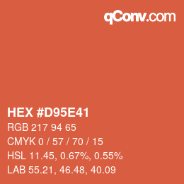 カラーコード: HEX #D95E41 | qconv.com