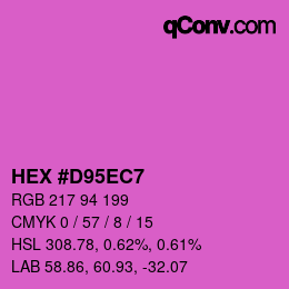 カラーコード: HEX #D95EC7 | qconv.com
