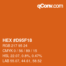 Color code: HEX #D95F18 | qconv.com