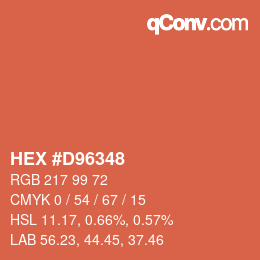 カラーコード: HEX #D96348 | qconv.com