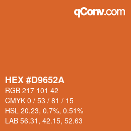 カラーコード: HEX #D9652A | qconv.com