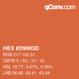 Color code: HEX #D9663D | qconv.com