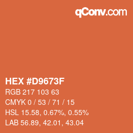 Color code: HEX #D9673F | qconv.com