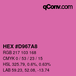 カラーコード: HEX #D967A8 | qconv.com