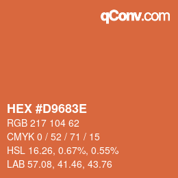 Farbcode: HEX #D9683E | qconv.com