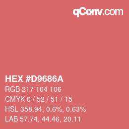 Color code: HEX #D9686A | qconv.com