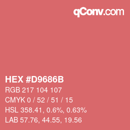 Color code: HEX #D9686B | qconv.com
