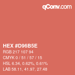 カラーコード: HEX #D96B5E | qconv.com