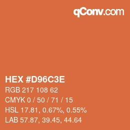 Color code: HEX #D96C3E | qconv.com