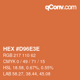 Color code: HEX #D96E3E | qconv.com