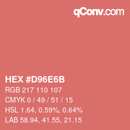 Color code: HEX #D96E6B | qconv.com