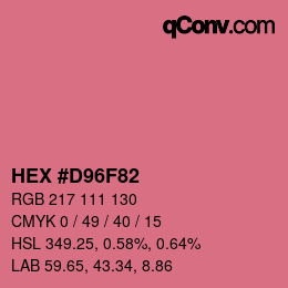 颜色代码: HEX #D96F82 | qconv.com