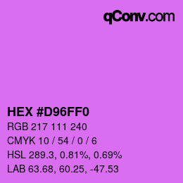 Código de color: HEX #D96FF0 | qconv.com