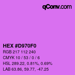 Color code: HEX #D970F0 | qconv.com