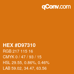 Color code: HEX #D97310 | qconv.com
