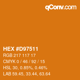 Color code: HEX #D97511 | qconv.com