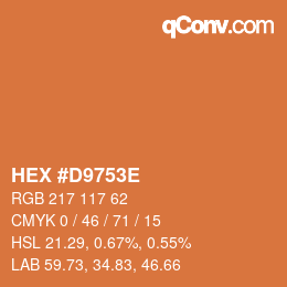 Color code: HEX #D9753E | qconv.com