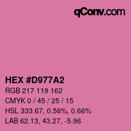 カラーコード: HEX #D977A2 | qconv.com
