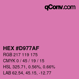 カラーコード: HEX #D977AF | qconv.com
