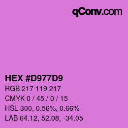 カラーコード: HEX #D977D9 | qconv.com