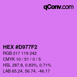 Color code: HEX #D977F2 | qconv.com