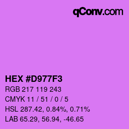 Color code: HEX #D977F3 | qconv.com